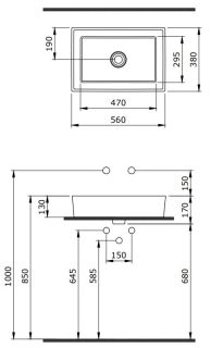 Раковина Berges Mascon 181003 55см белый